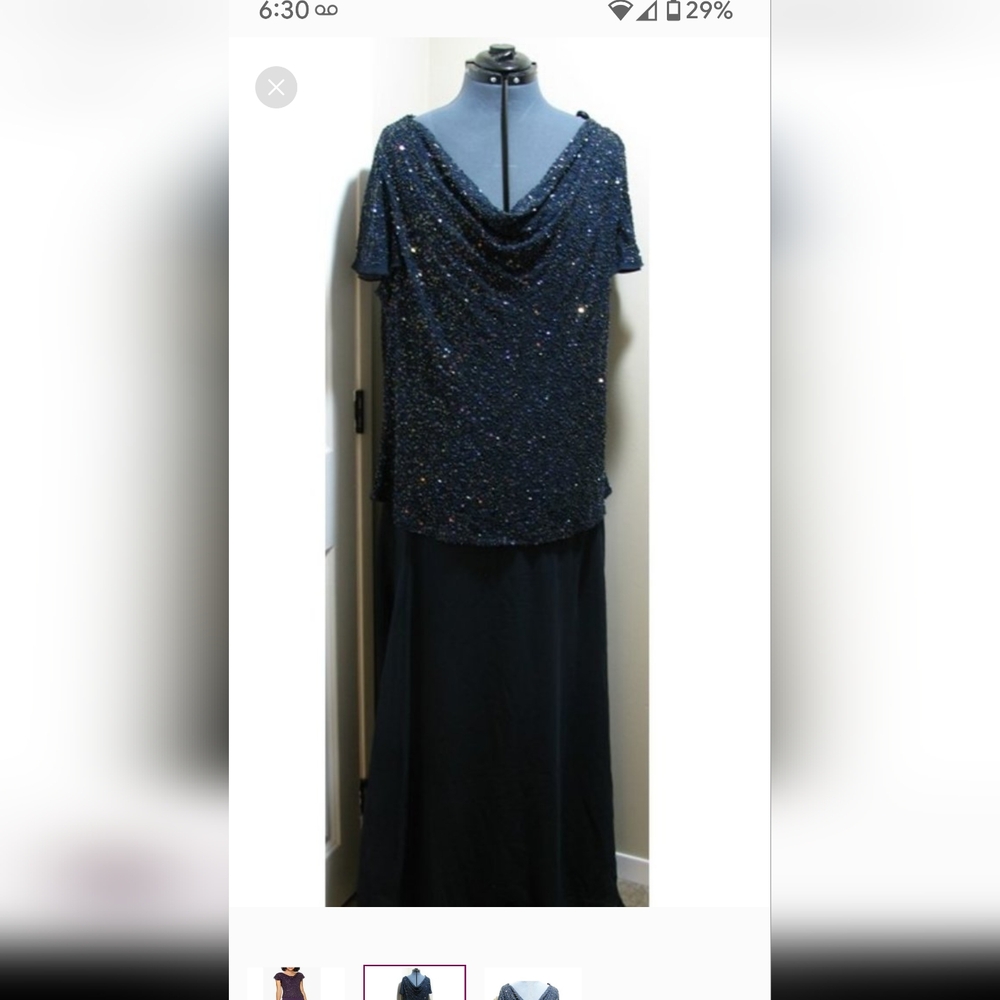 Elegant Navy Evening Gown